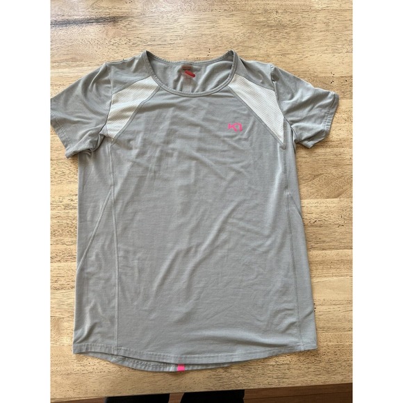 Kari Traa Size M Medium Short Sleeve Athletic Toril Tee Top Shirt GREY Pink - Picture 1 of 3